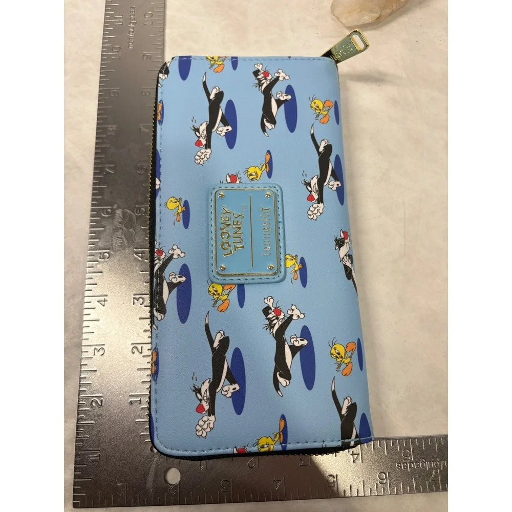 Loungefly Looney Tunes Sylvester‎ Tweety Bird Zip Around Wallet Blue 80th Anniv